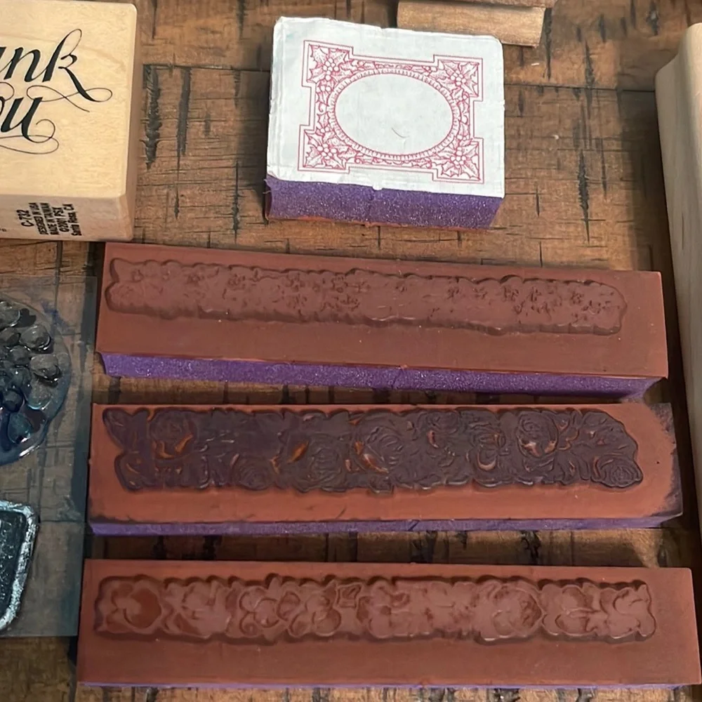 48 Rubber Stamps: Various Themes, Sayings & Florals